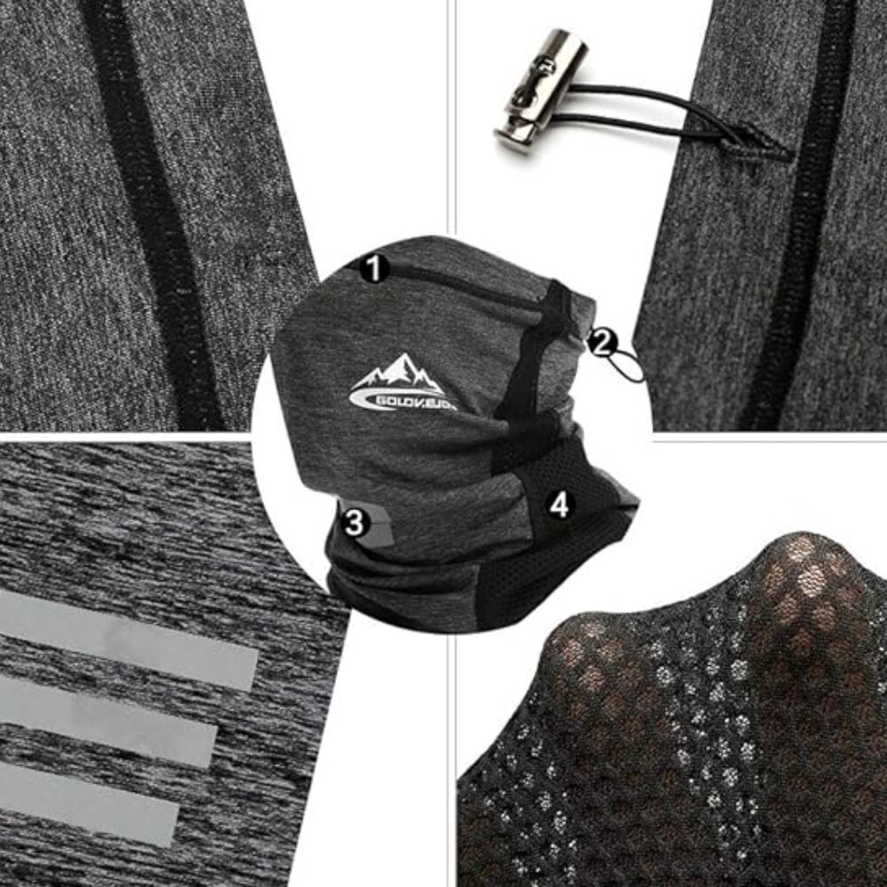 Black Gray Cinchable Gaiter - Picture 6 of 11